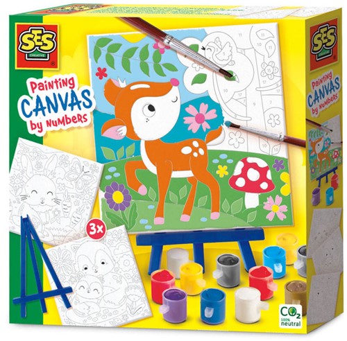 SES Schilderen op Nummer Canvas - Bosdieren