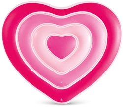 Intex inflatable heart air mattress pink - pool float 155x135x25 cm