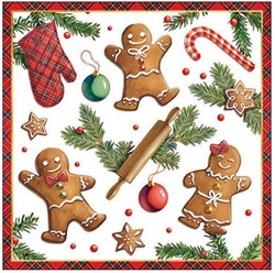 Ambiente napkins Christmas table decoration Gingerbread 33x33cm paper