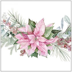 Ambiente napkins Christmas table decoration Pink poinsettia 33cm 20 pcs