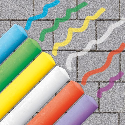 Ses sidewalk chalk 6 pieces - strong and easily washable outdoor toy-2