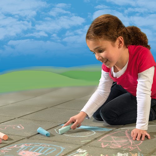 Ses sidewalk chalk 6 pieces - strong and easily washable outdoor toy-3