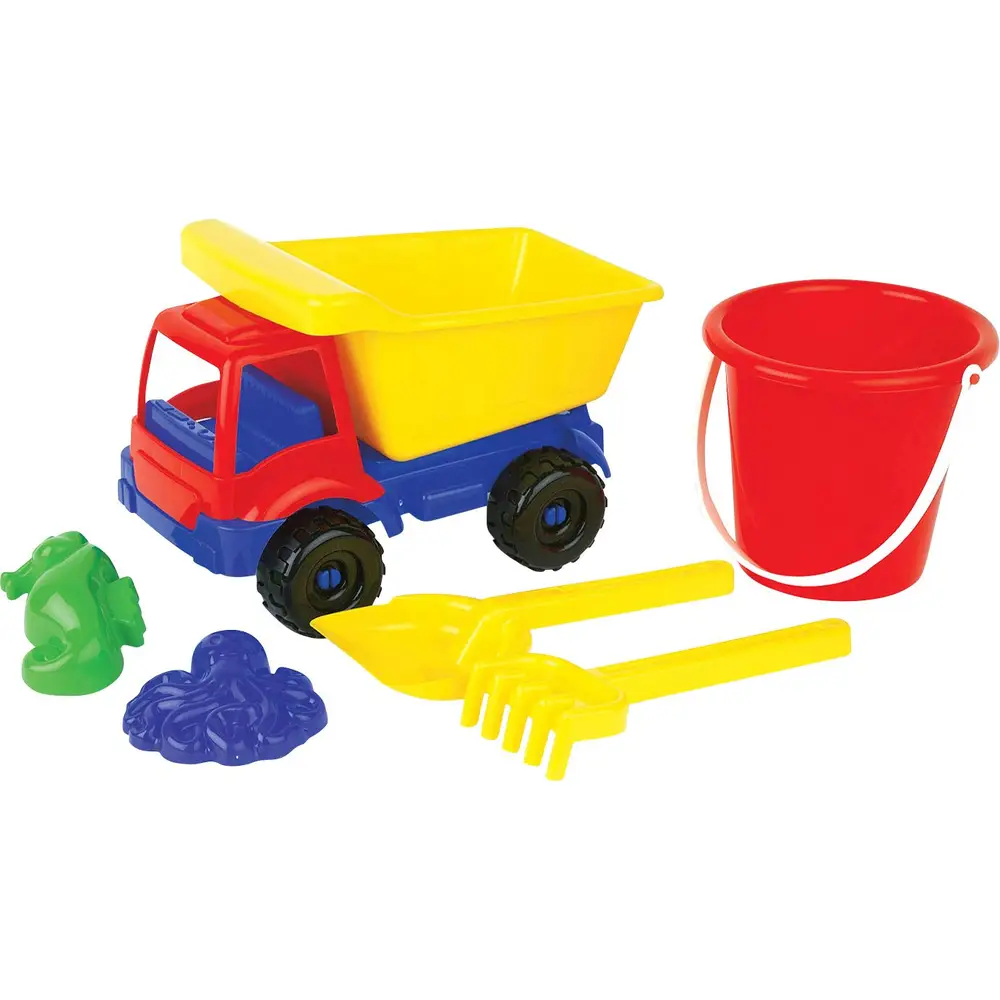 Vedes toy dump truck with 6-piece sand set for beach fun