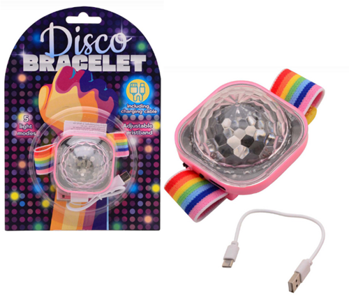 Johntoy disco bracelet rechargeable with light-up disco ball toy