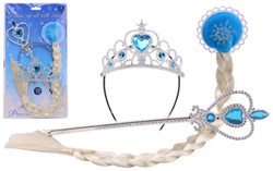Ice princess hair clip with braid + acc. 27719