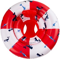 Swim Essentials baby swim ring whale - baby float seat 0-1 years red-white