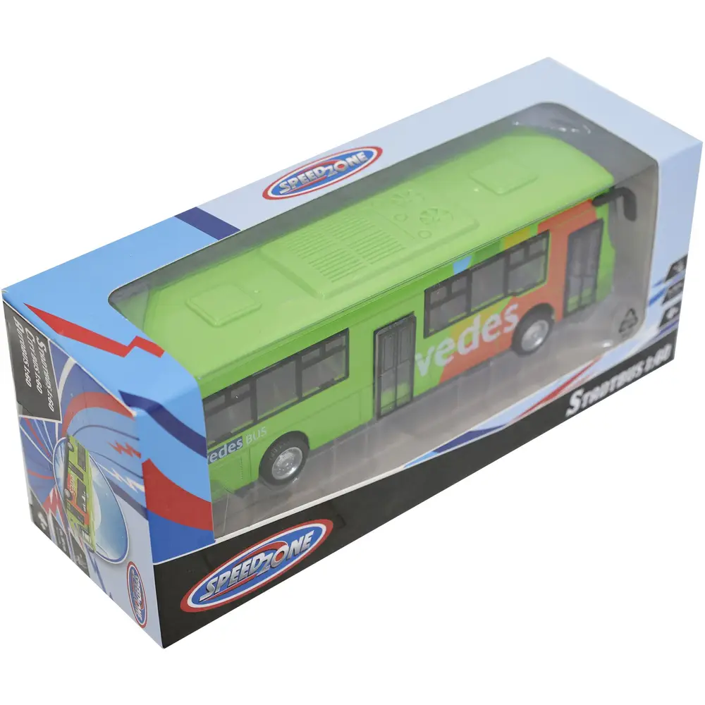 Speedzone toy bus with pull-back function - bus 17 cm - toy vehicle