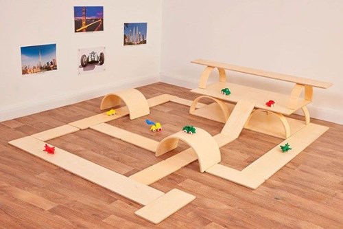 Cosy Construction City Big Roadsbridges And Underpass Set (24 Pk) - 34541