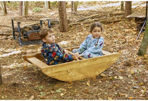 Cosy Outdoor Rocking Boat And Steps - 34907
