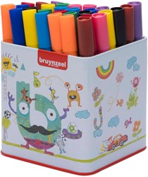 Bruynzeel felt tip pens - Triple Tin with 50 colours for kids