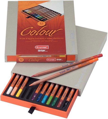 Bruynzeel coloured pencils set - 12 pieces in luxury storage box-2