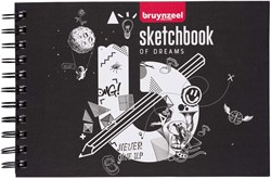 Bruynzeel sketchbook black A5 FSC paper 80 sheets creative drawing