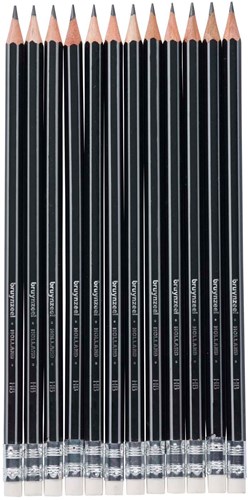 Bruynzeel graphite pencils HB set with eraser 12 pieces - school pencils-2