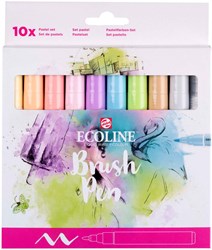 Bruynzeel brush pen set pastel - 10 colors creative drawing