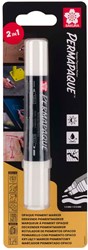 Sakura permanent marker dual tip white - creative pen for multiple surfaces