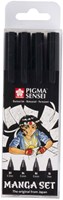 Sakura Manga drawing pens set - Unique Pigma Sensei 4 pieces black