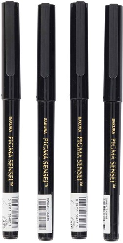 Sakura Manga drawing pens set - Unique Pigma Sensei 4 pieces black-2