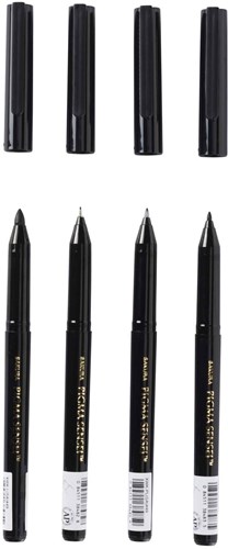Sakura Manga drawing pens set - Unique Pigma Sensei 4 pieces black-3