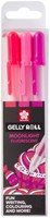 Sakura gel pens Moonlight set - 3 pieces - fluorescent colours