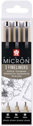 Sakura fineliners black - Pigma Micron case 3 pieces for drawing