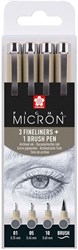 Sakura fineliner set - Pigma Micron 4 sizes cool grey drawing pens
