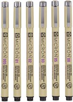 Sakura fineliner set - 6 black Pigma Micron pens for drawing-2