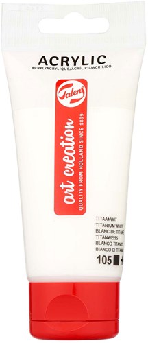 Acrylic paint tube Talens Art Creation 75ml titanium white for painting