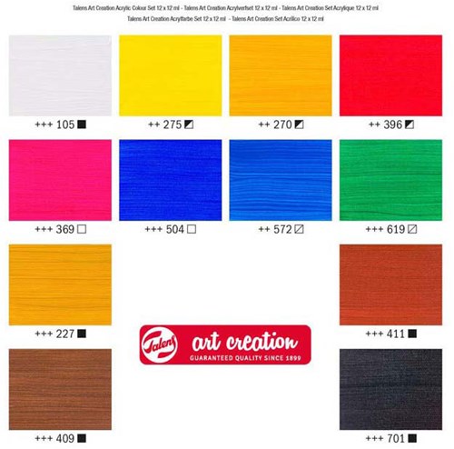 Acrylic paint set painting Talens Art Creation 12 colors 12ml tubes-3