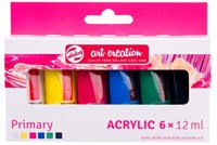Acrylic paint set primary 6 colours 12ml painting creative