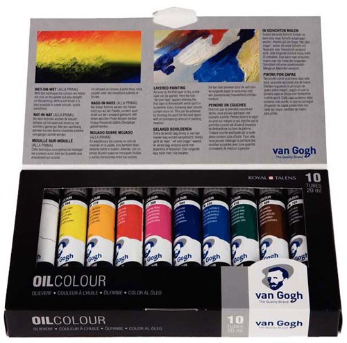 Bruynzeel Van Gogh oil paint set - 10 color tubes 20ml painting artists-2