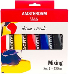 Bruynzeel acrylic paint mixing set - 5 colours - 120ml tubes - painting