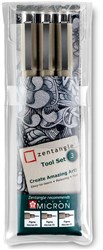 Sakura fineliner Zentangle set - 3 pieces black for drawing
