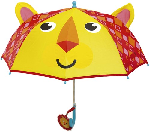 Fisher-Price kids umbrella lion yellow-red 70 cm - cheerful animal umbrella-2