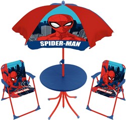 Lobbes Spiderman children's garden set with table, chairs and parasol
