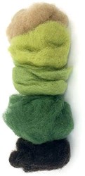 Filges fairy wool craft set green and brown shades 25 grams
