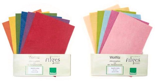 Filges wool felt craft set 20x15 cm - 6 pastel colours felt