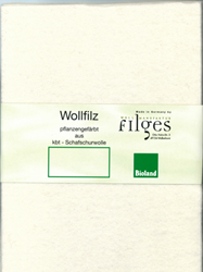 Filges wool felt Bioland felt sheet 20x30 cm natural shade crafts