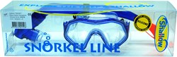 Shallow kids diving set - silicone snorkel set blue transparent