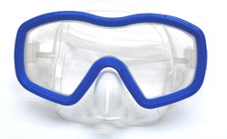 Shallow diving mask junior blue transparent Siltra - kids swim goggles