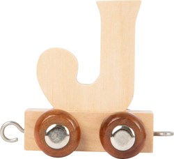 Small Foot - Wooden Letter Train J - Letter train toy natural wood