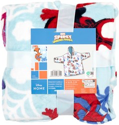 Spidey kids hoodie fleece blanket blue with hood and pockets