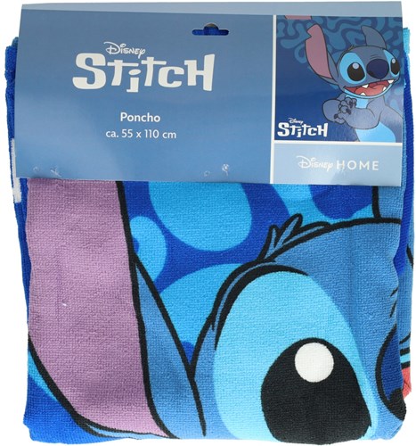 Towel poncho Stitch blue 55x110cm - kids bath poncho towel
