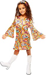 Amscan hippie kids costume rainbow dress carnival 6-8 years