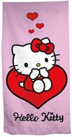 Lobbes Hello Kitty beach towel heart 70x140 cm - kids bath towel