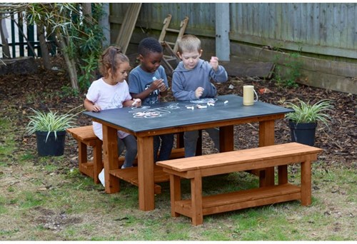 Cosy Chalkboard Table And Benches Set - 35586