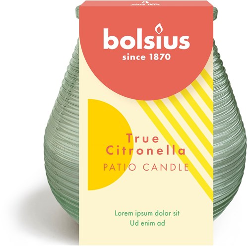 Bolsius citronella candle Olympic green - outdoor citronella scented candle