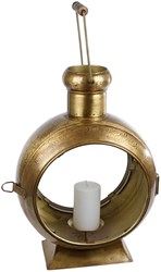 Lantern antique gold glass metal decoration Berend 33x23x46cm ambiance
