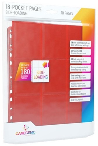 Gamegenic card protection Sideloading 18-pocket pages red 10 pack
