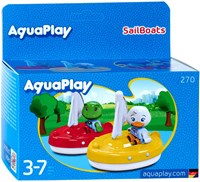 Aquaplay sailboats toy - 2 pieces with figures for bath and water track
