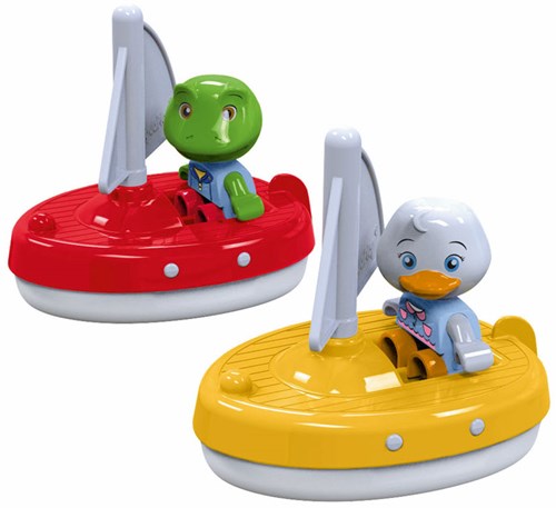Aquaplay sailboats toy - 2 pieces with figures for bath and water track-2